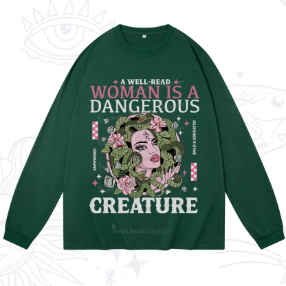 Purplehecate A Well Read Woman Is A Dangerous Long Sleeve T-Shirt