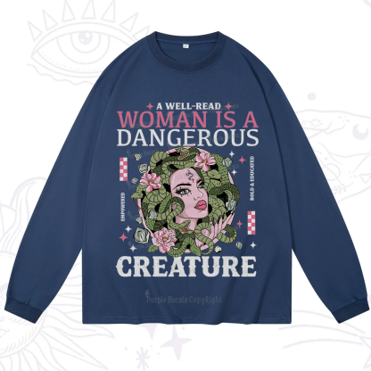 Purplehecate A Well Read Woman Is A Dangerous Long Sleeve T-Shirt