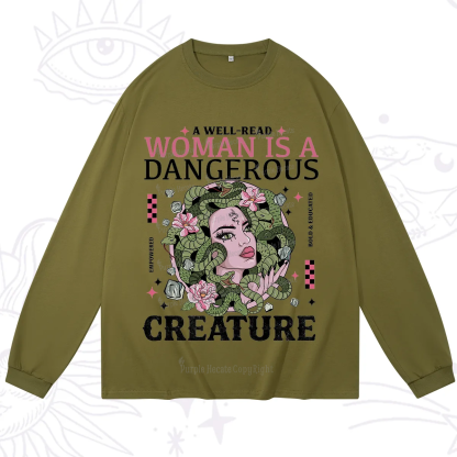 Purplehecate A Well Read Woman Is A Dangerous Long Sleeve T-Shirt