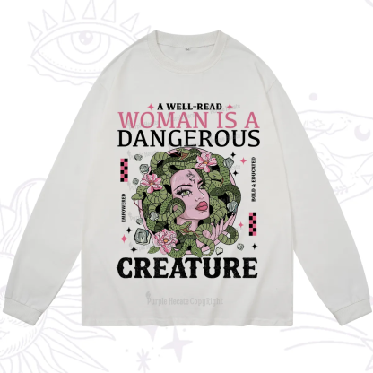 Purplehecate A Well Read Woman Is A Dangerous Long Sleeve T-Shirt