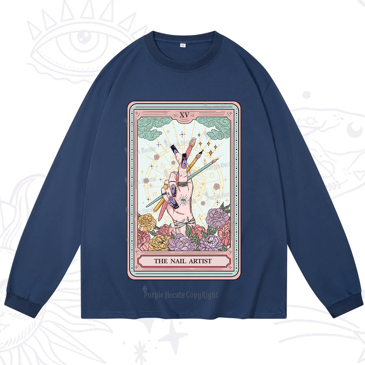 Purplehecate The Enchanted Nail Artist Tarot Card Long Sleeve T-Shirt