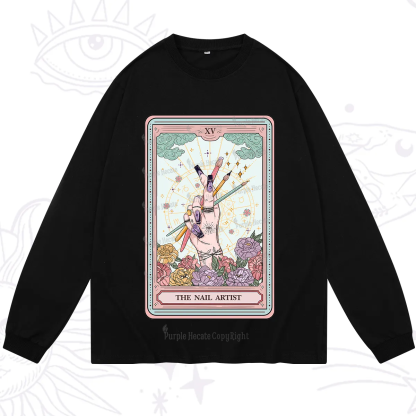 Purplehecate The Enchanted Nail Artist Tarot Card Long Sleeve T-Shirt