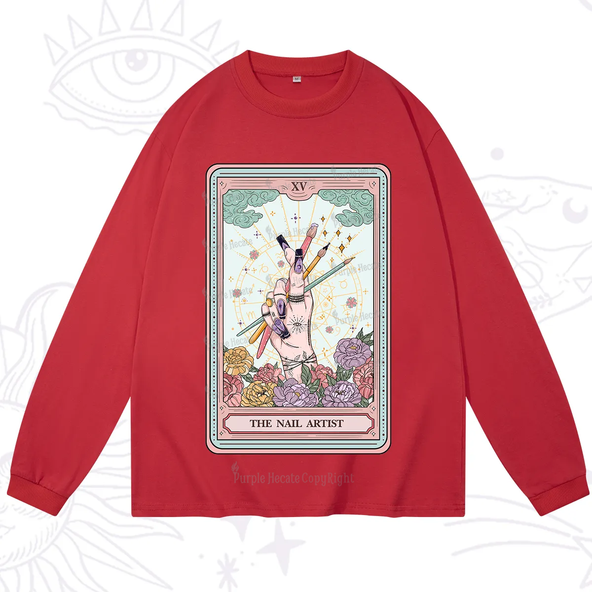 Purplehecate The Enchanted Nail Artist Tarot Card Long Sleeve T-Shirt
