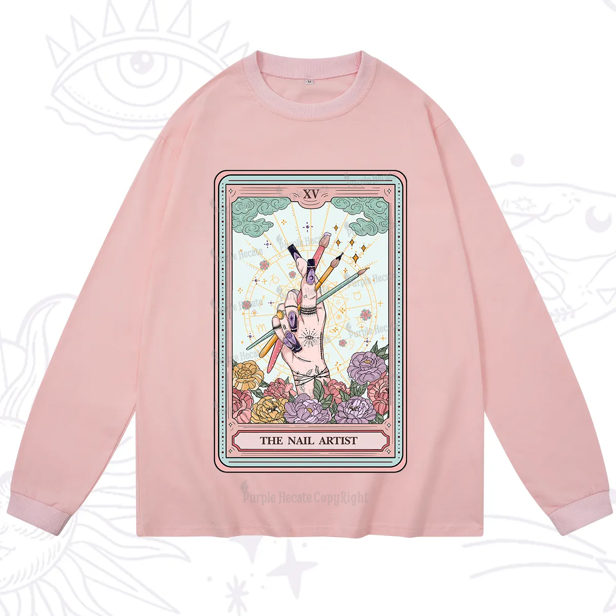Purplehecate The Enchanted Nail Artist Tarot Card Long Sleeve T-Shirt