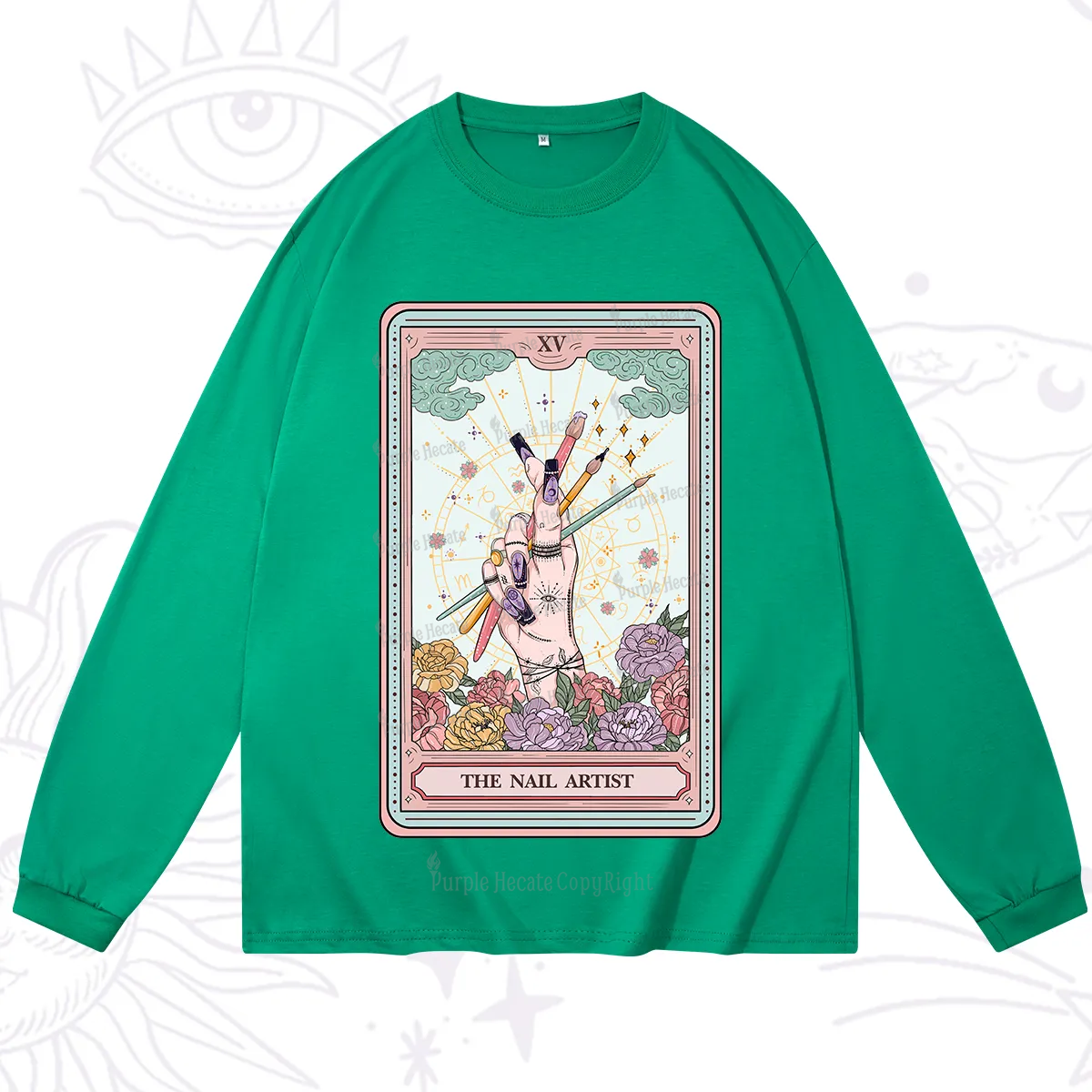 Purplehecate The Enchanted Nail Artist Tarot Card Long Sleeve T-Shirt