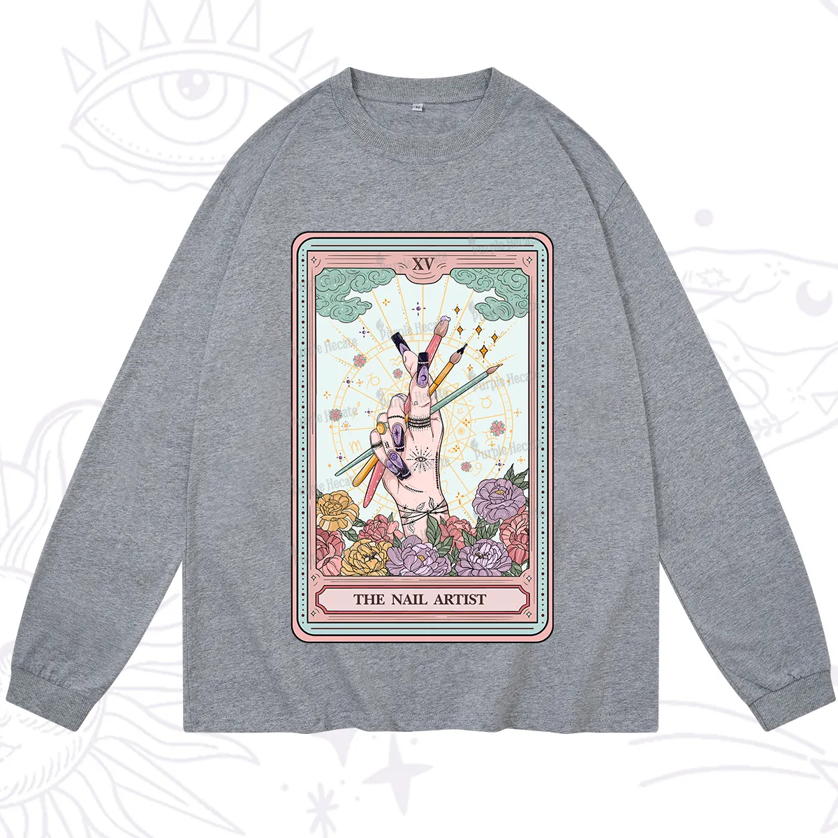 Purplehecate The Enchanted Nail Artist Tarot Card Long Sleeve T-Shirt