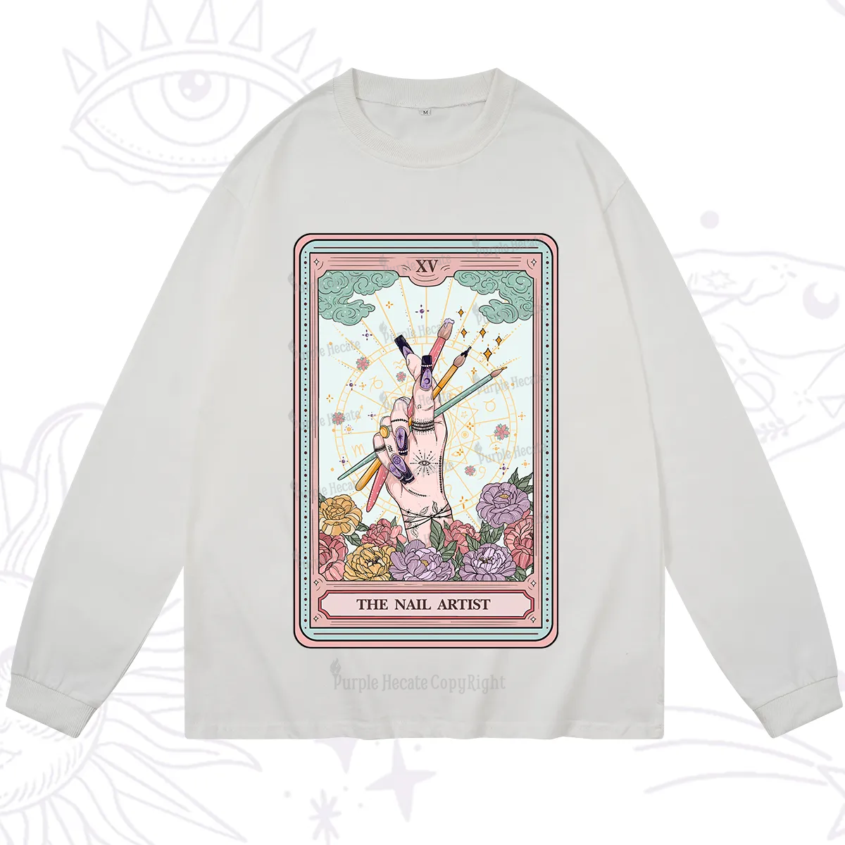 Purplehecate The Enchanted Nail Artist Tarot Card Long Sleeve T-Shirt