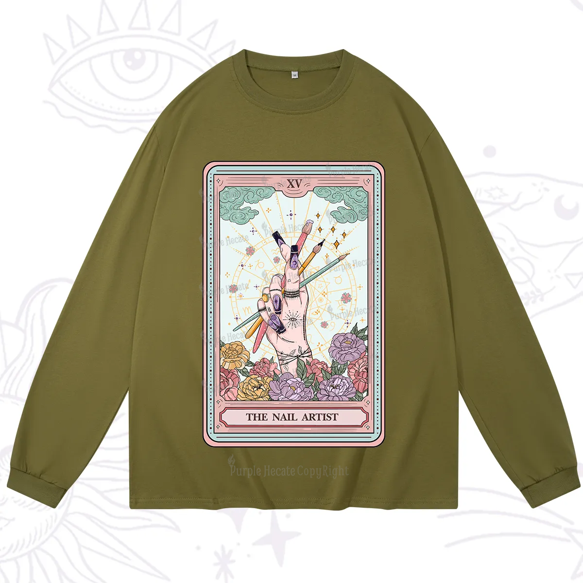 Purplehecate The Enchanted Nail Artist Tarot Card Long Sleeve T-Shirt