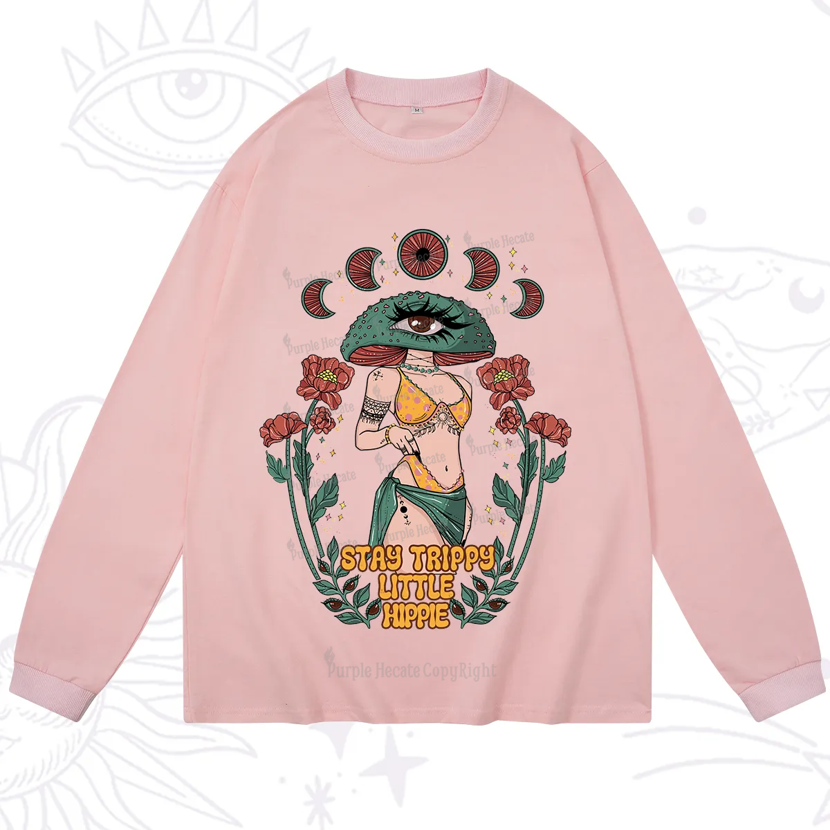 Purplehecate Stay Trippy Little Hippie Long Sleeve T-Shirt
