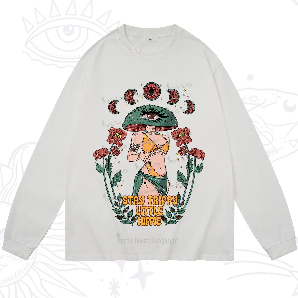 Purplehecate Stay Trippy Little Hippie Long Sleeve T-Shirt