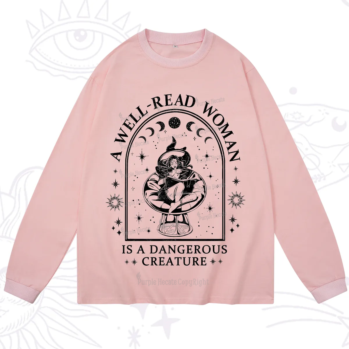 Purplehecate A Well Read Woman Bookish Long Sleeve T-Shirt