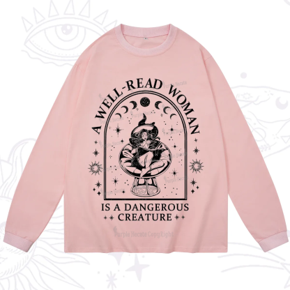 Purplehecate A Well Read Woman Bookish Long Sleeve T-Shirt