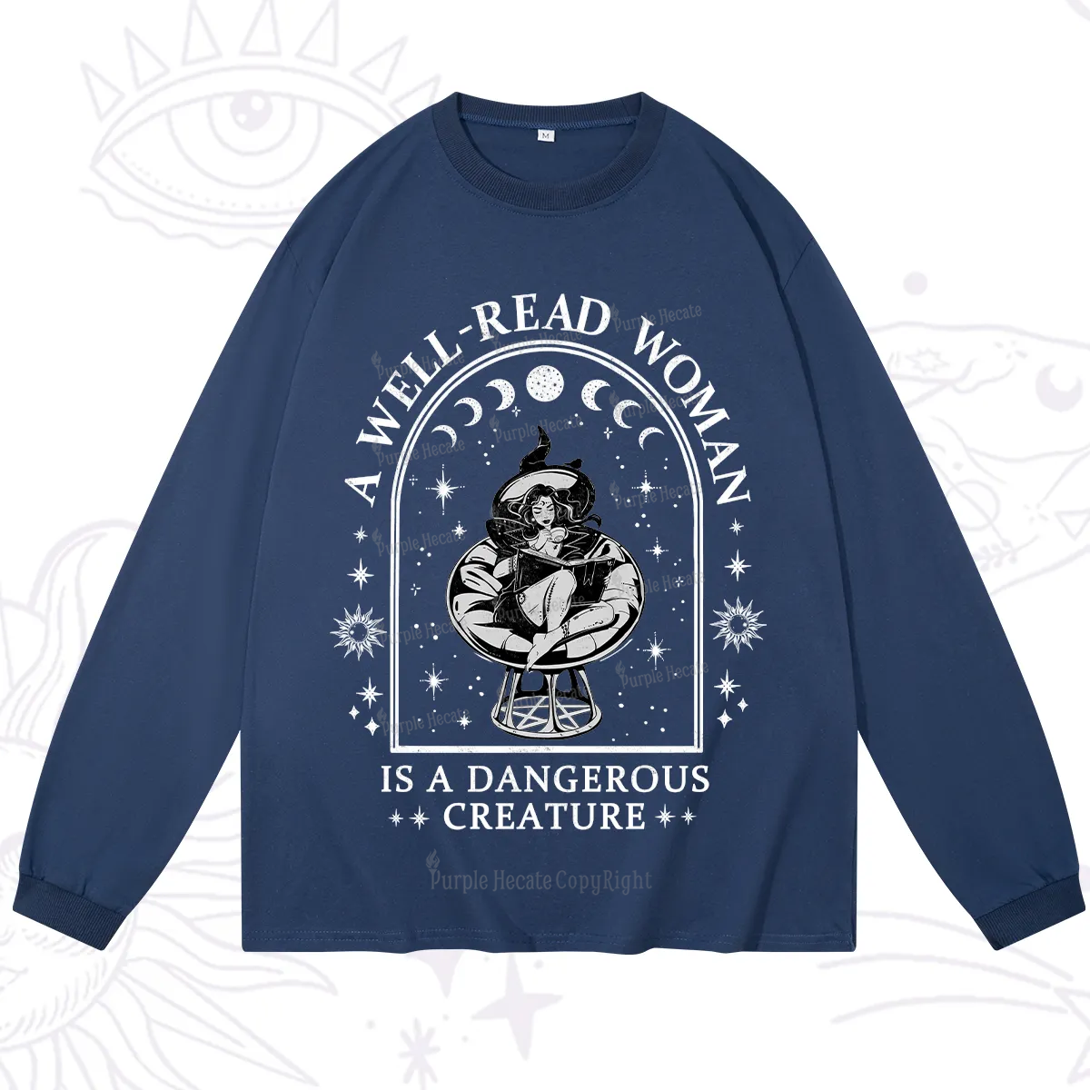 Purplehecate A Well Read Woman Bookish Long Sleeve T-Shirt