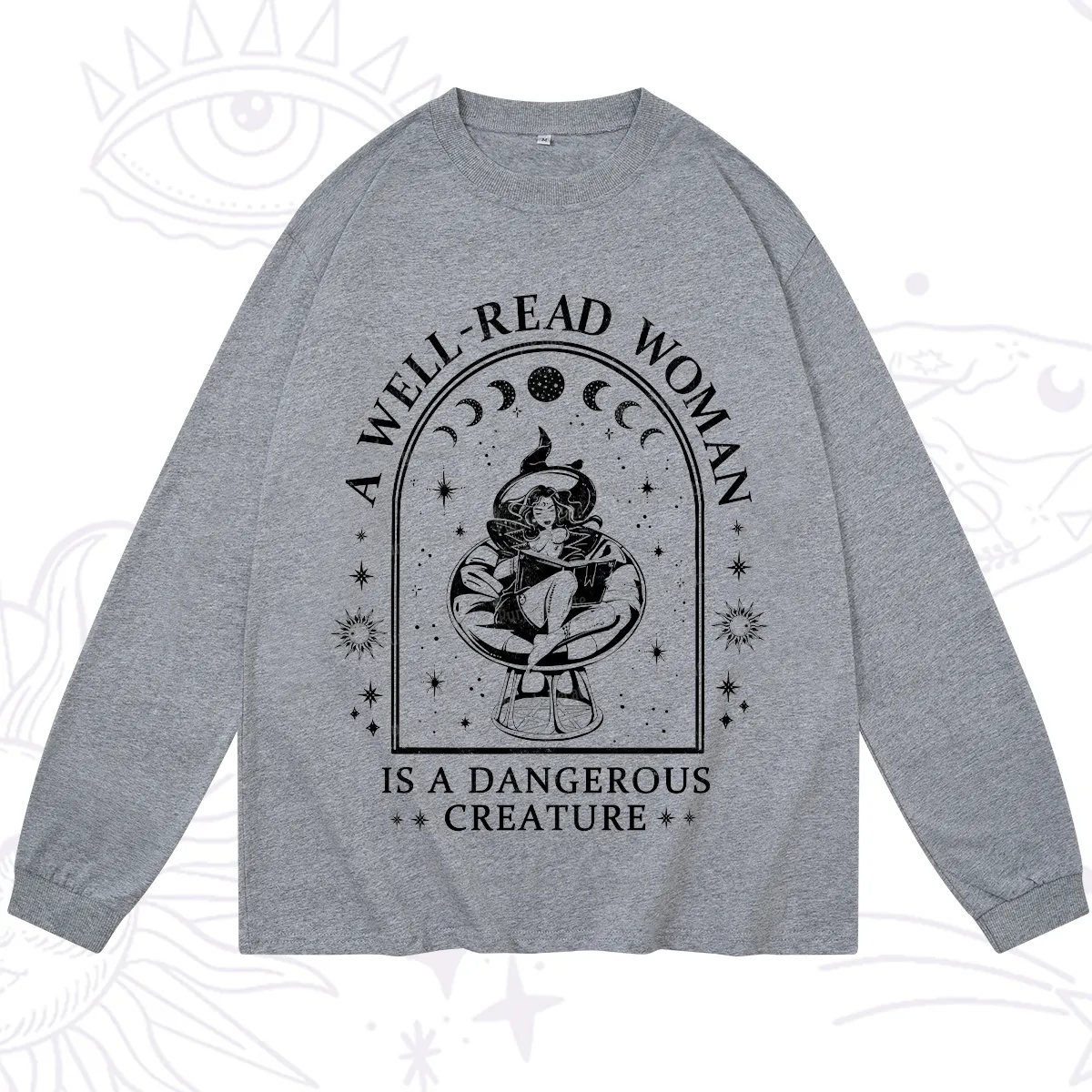 Purplehecate A Well Read Woman Bookish Long Sleeve T-Shirt