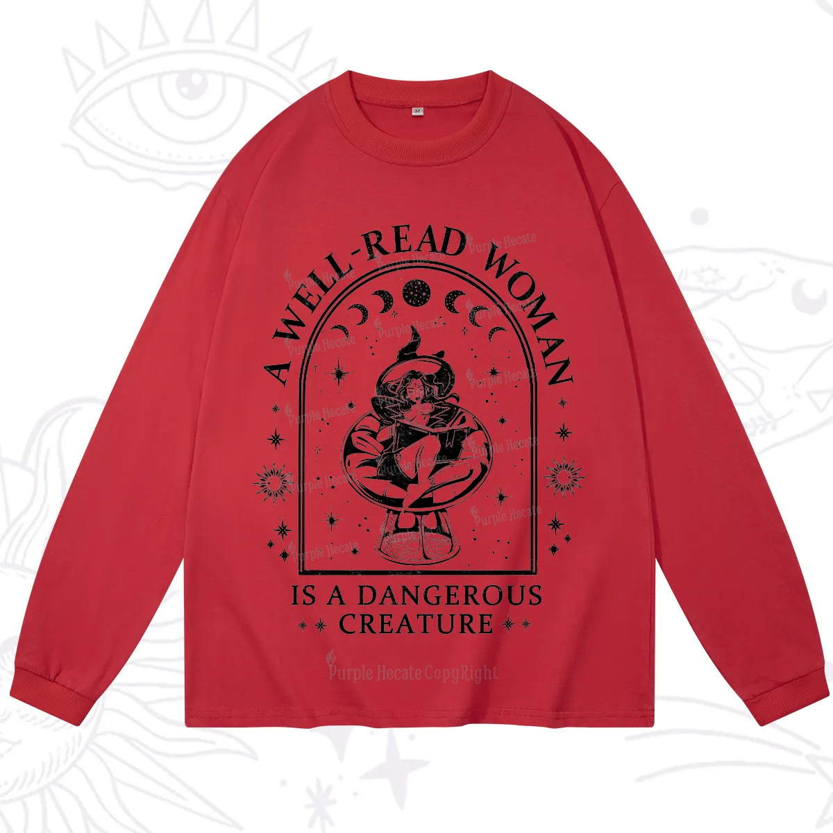 Purplehecate A Well Read Woman Bookish Long Sleeve T-Shirt