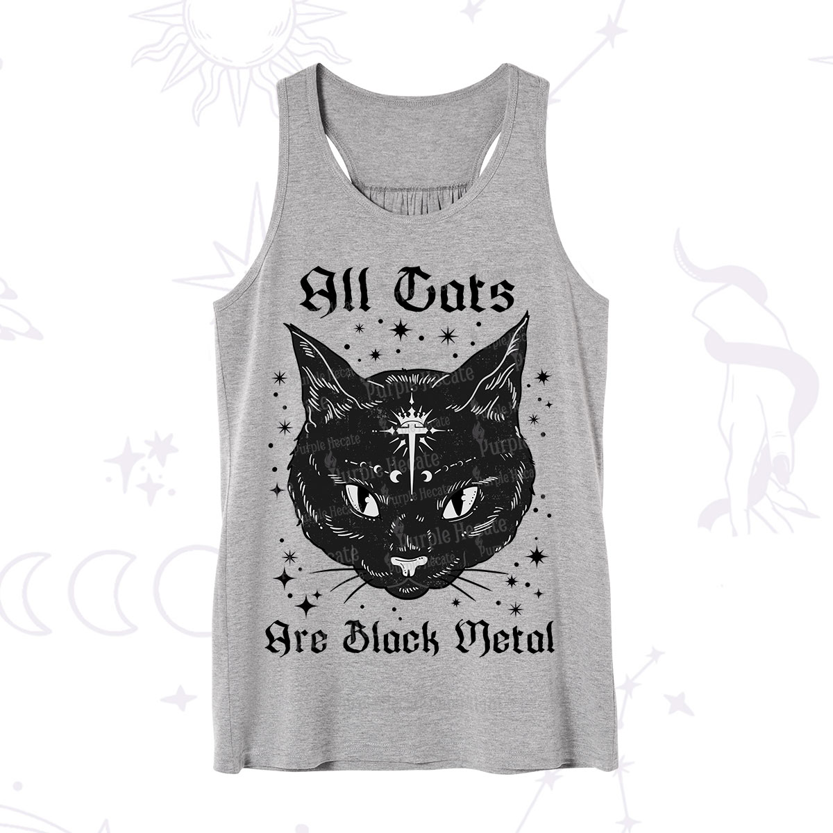 Purplehecate All Cats Are Black Metal Tank