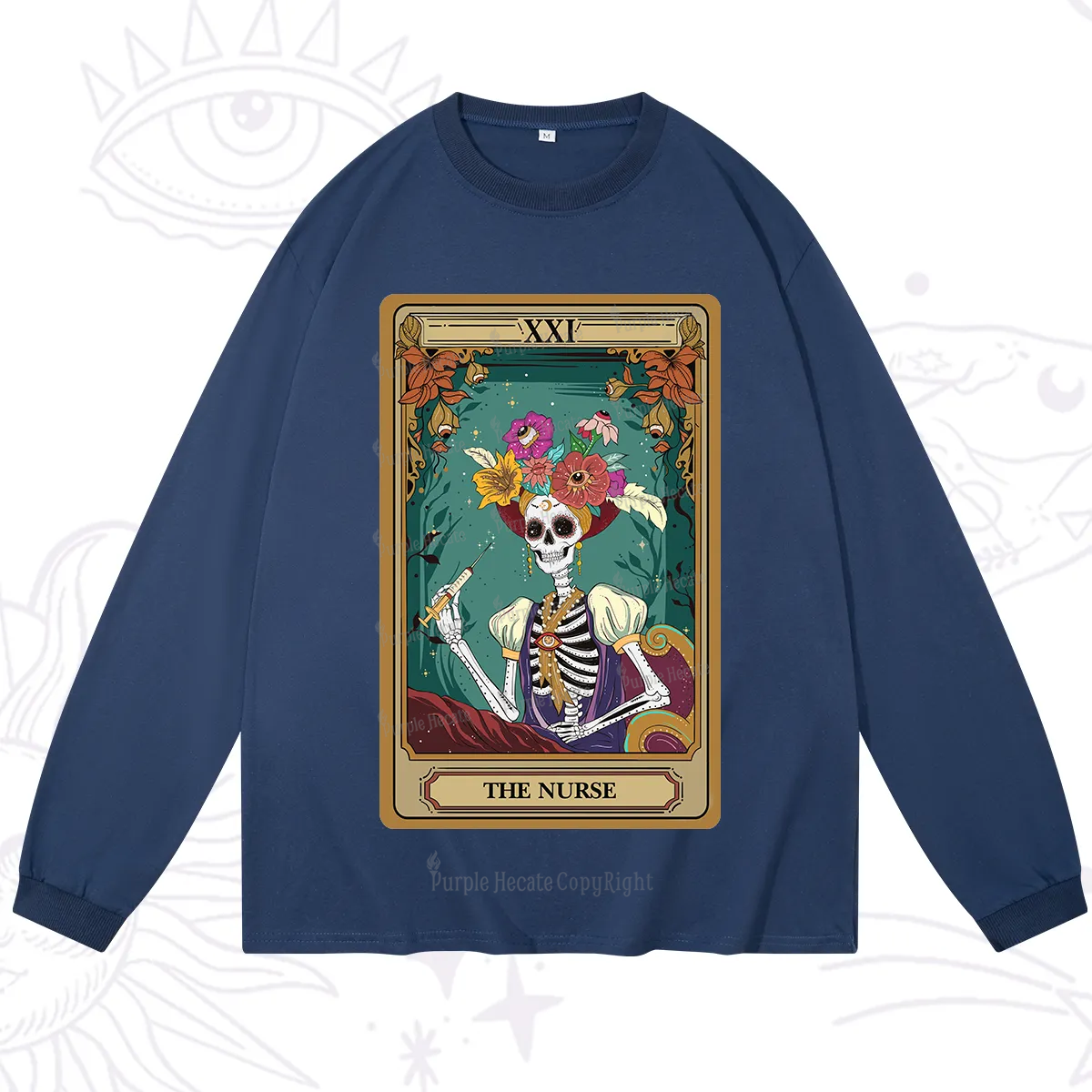 Purplehecate The Nurse Funny Tarot Card Long Sleeve T-Shirt