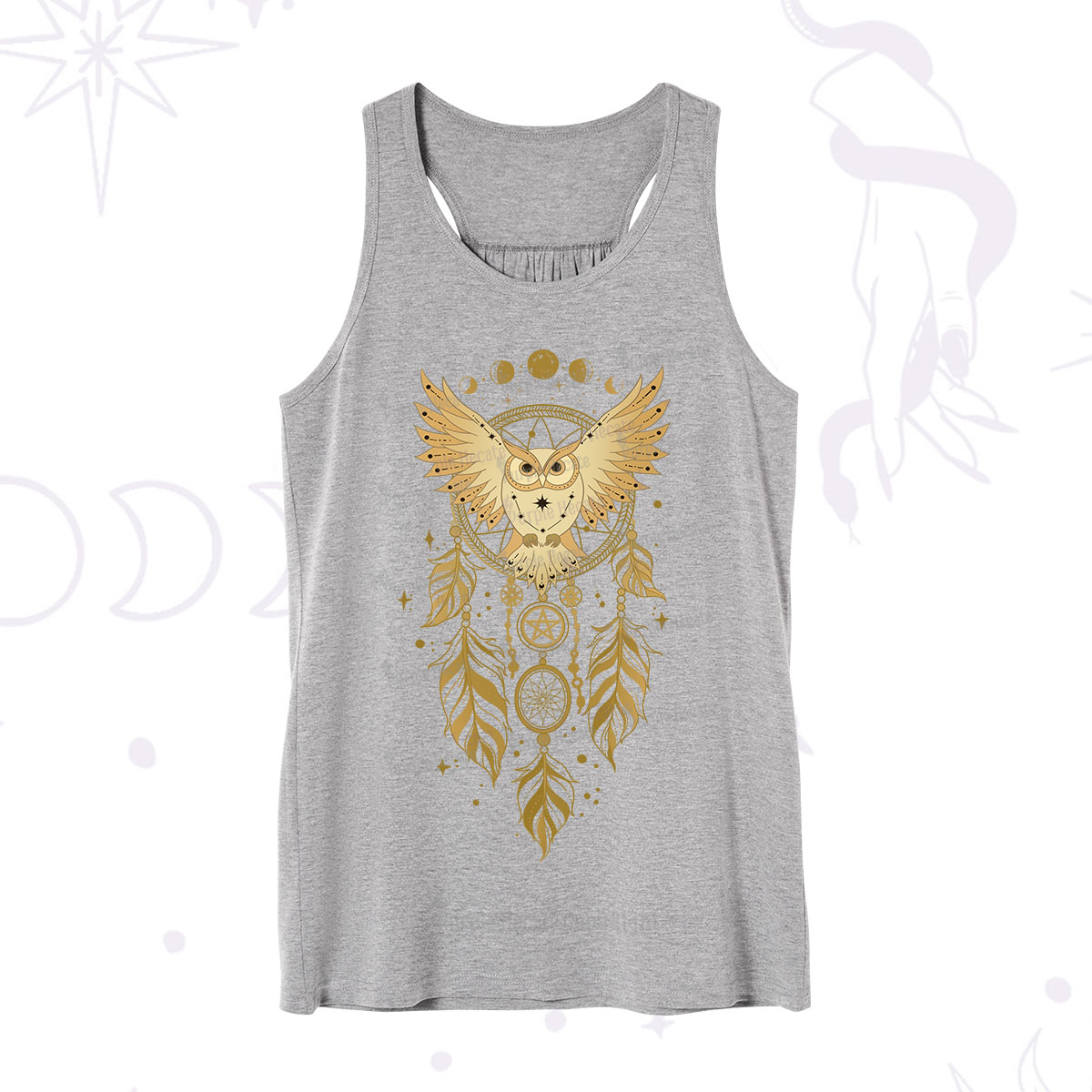 Purplehecate Mystical Owl Dreamcatcher Tank