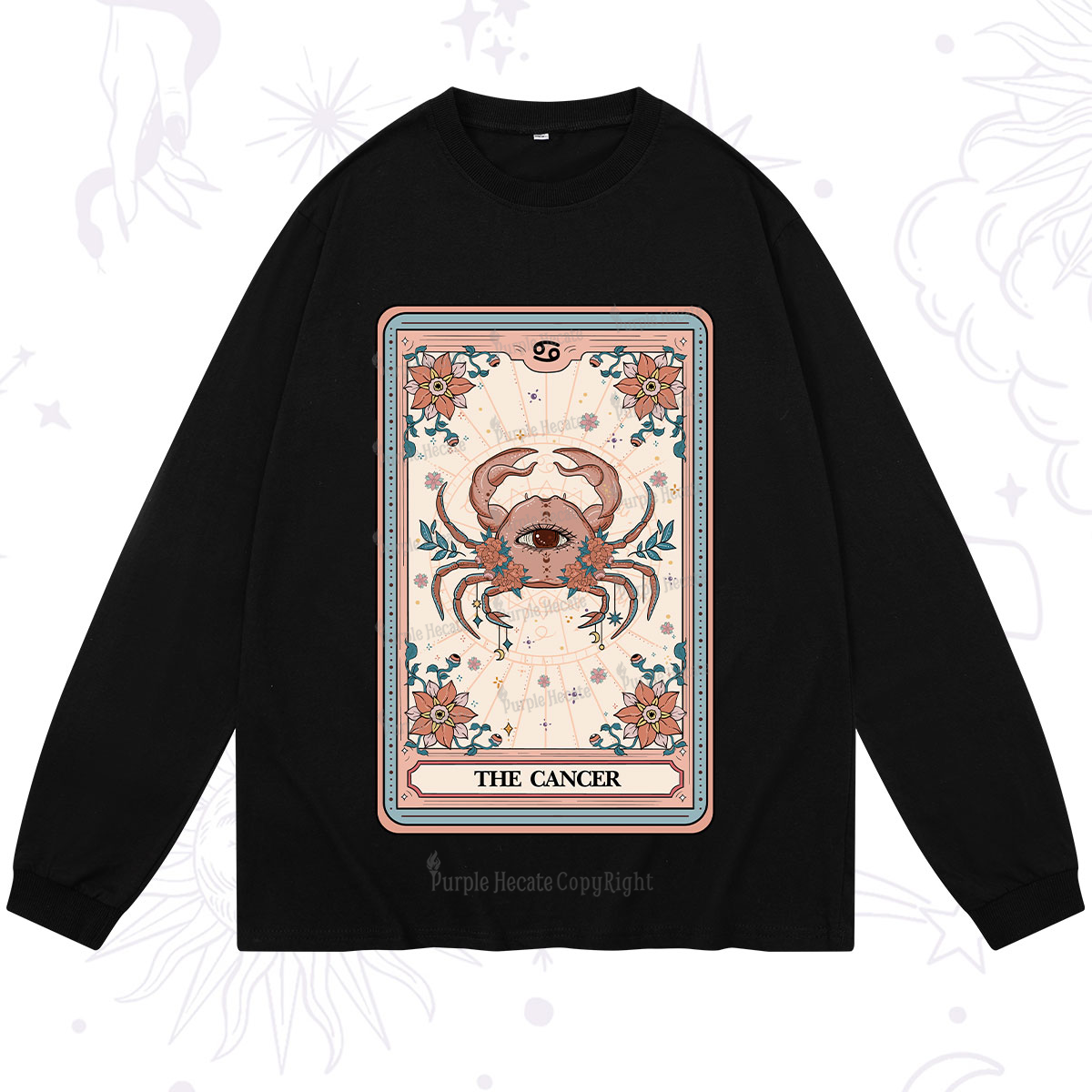 Purplehecate The Cancer Tarot Card Long Sleeve T-Shirt
