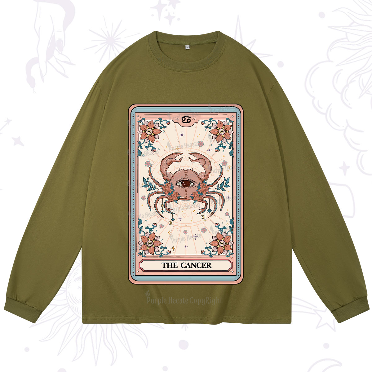 Purplehecate The Cancer Tarot Card Long Sleeve T-Shirt