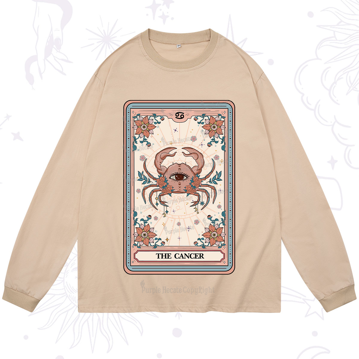 Purplehecate The Cancer Tarot Card Long Sleeve T-Shirt