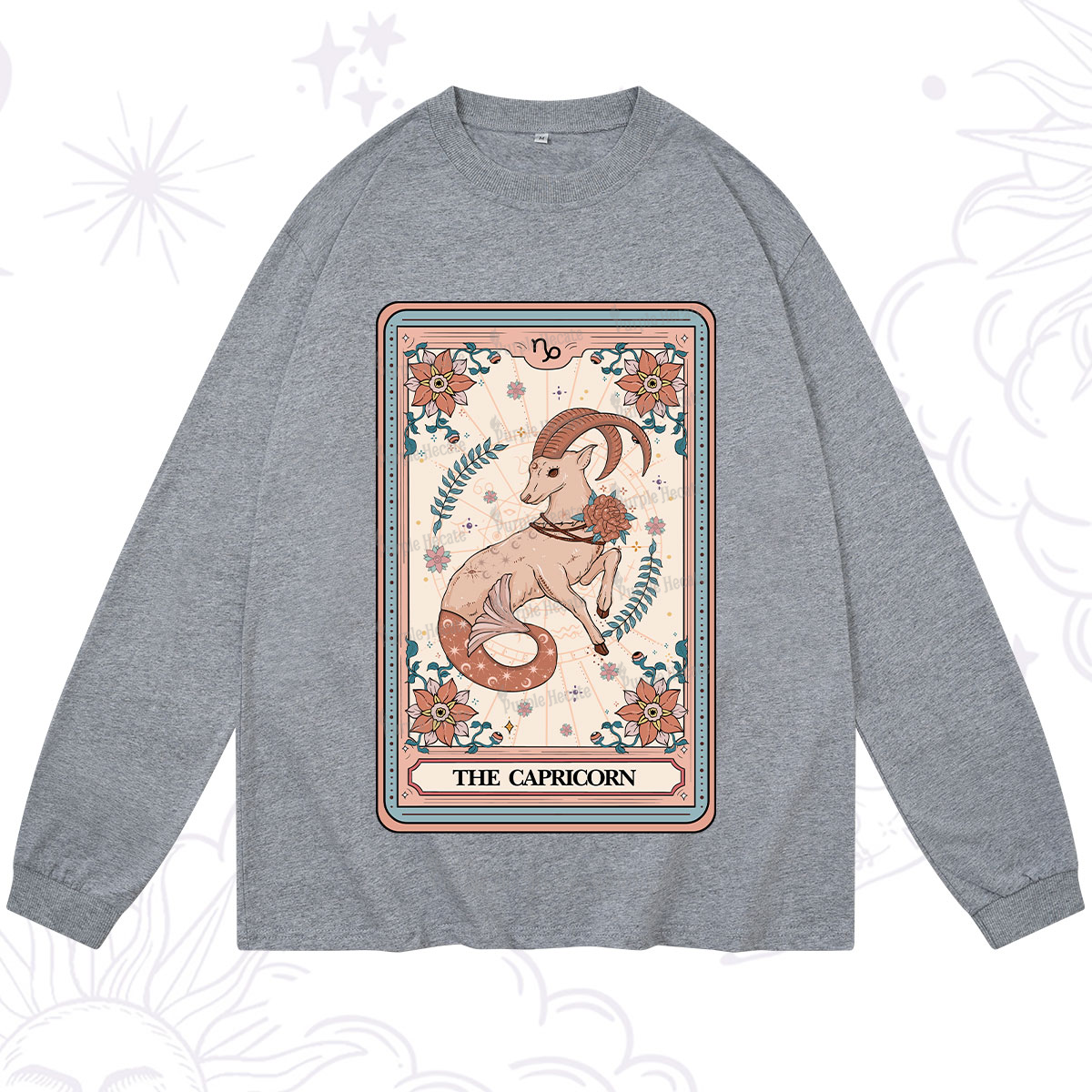 Purplehecate The Capricorn Tarot Card Long Sleeve T-Shirt
