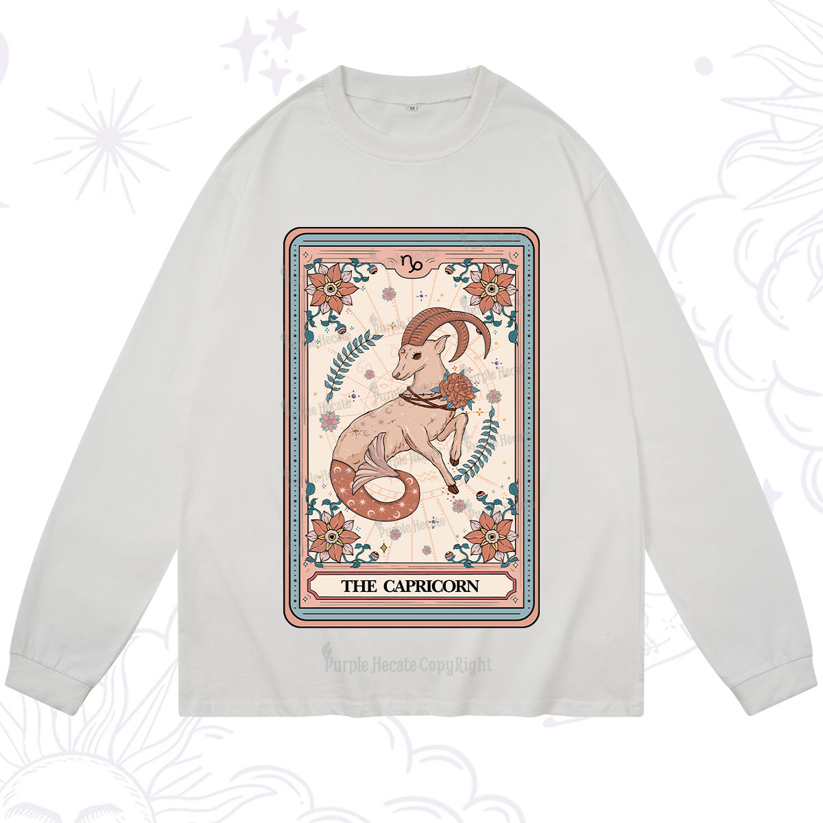 Purplehecate The Capricorn Tarot Card Long Sleeve T-Shirt