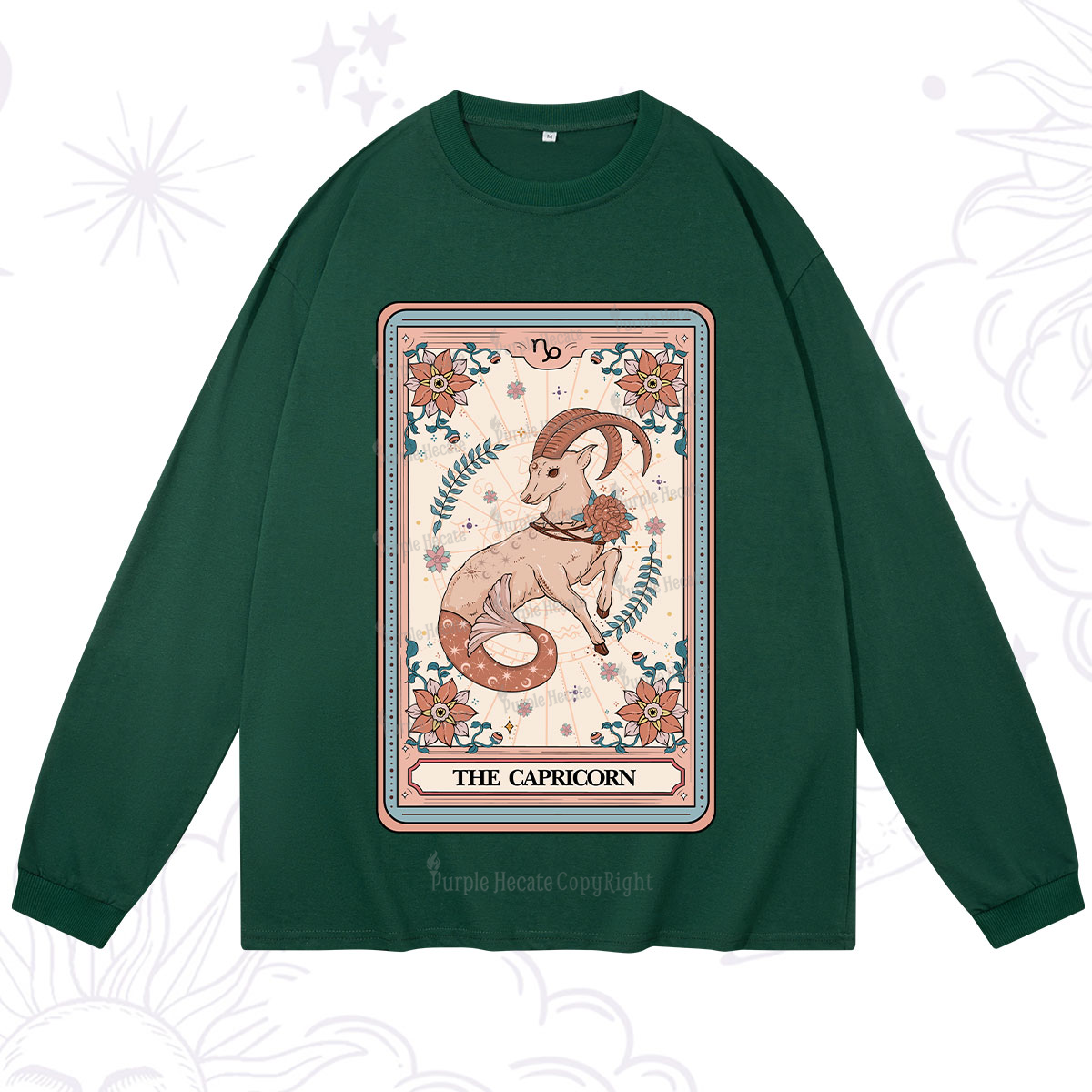 Purplehecate The Capricorn Tarot Card Long Sleeve T-Shirt
