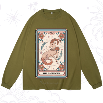 Purplehecate The Capricorn Tarot Card Long Sleeve T-Shirt
