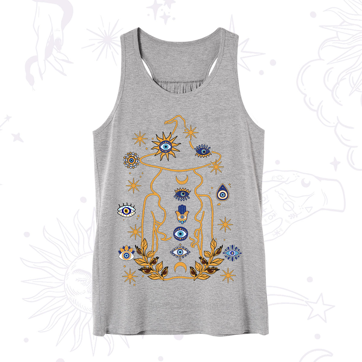 Purplehecate Evil Eye Woman Back Tank
