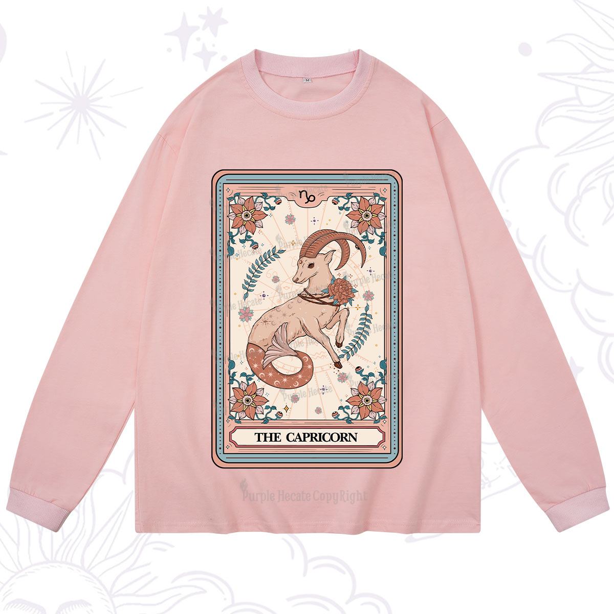 Purplehecate The Capricorn Tarot Card Long Sleeve T-Shirt