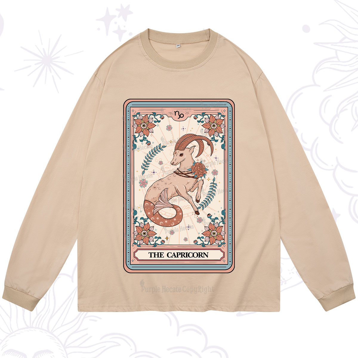 Purplehecate The Capricorn Tarot Card Long Sleeve T-Shirt