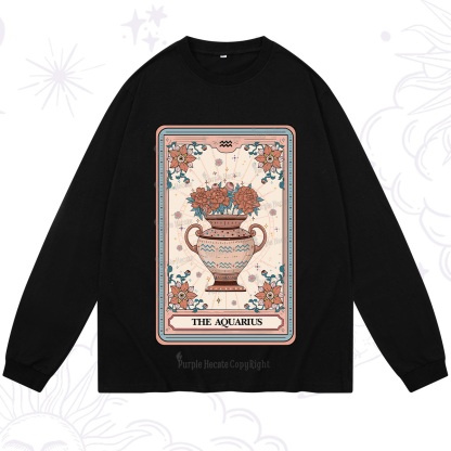 Purplehecate The Aquarius Tarot Card Long Sleeve T-Shirt
