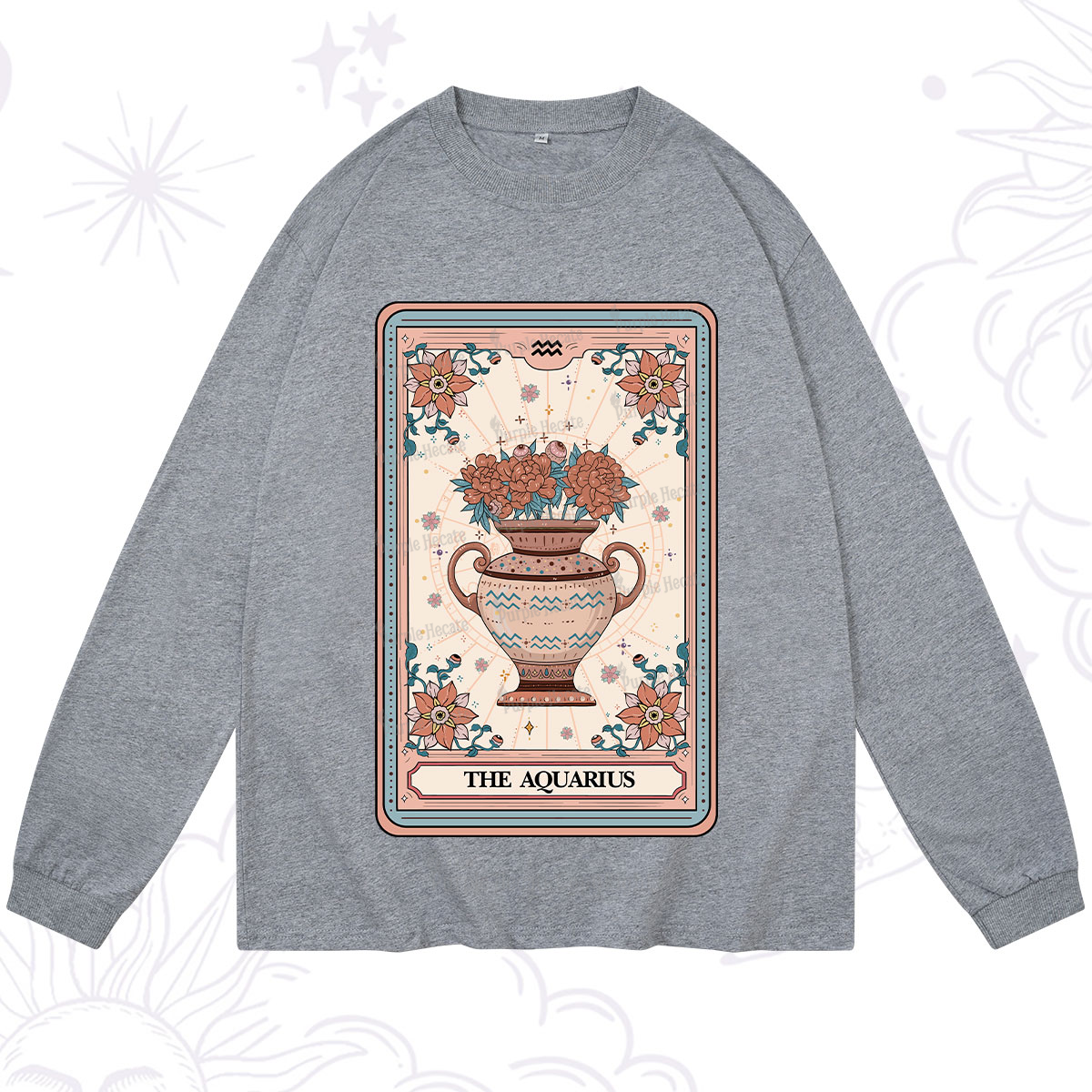 Purplehecate The Aquarius Tarot Card Long Sleeve T-Shirt