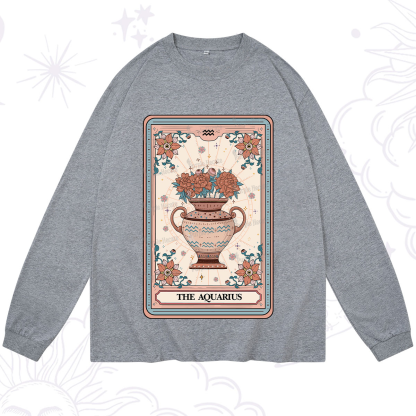 Purplehecate The Aquarius Tarot Card Long Sleeve T-Shirt