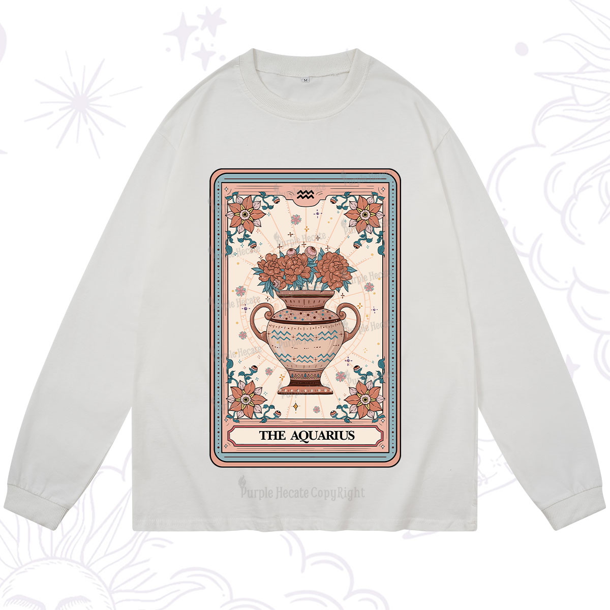 Purplehecate The Aquarius Tarot Card Long Sleeve T-Shirt