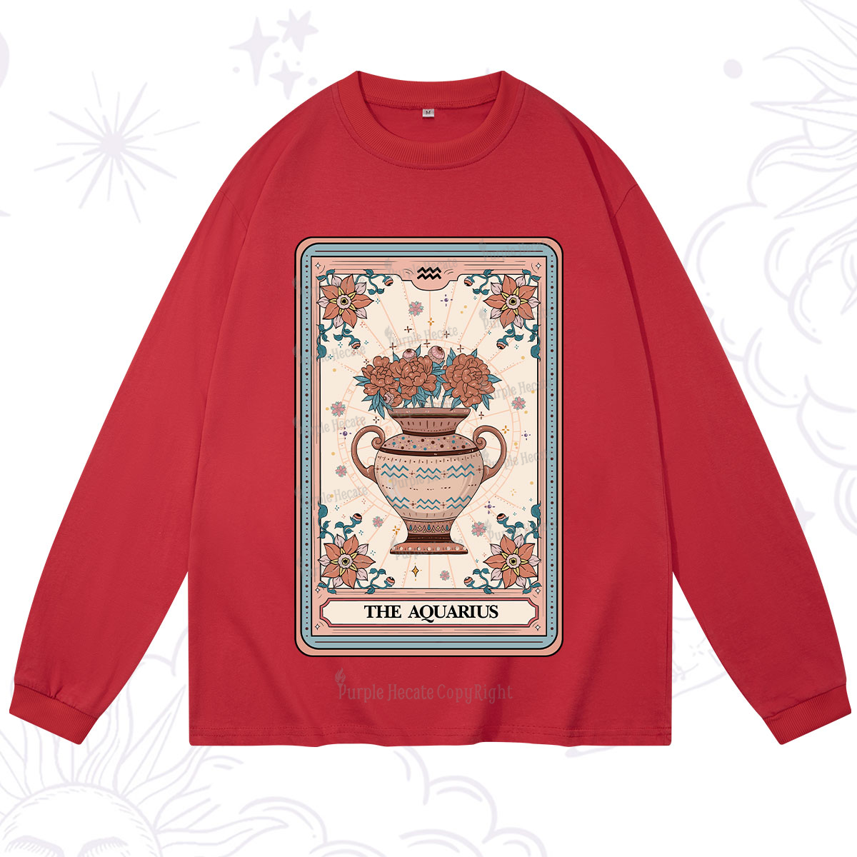 Purplehecate The Aquarius Tarot Card Long Sleeve T-Shirt