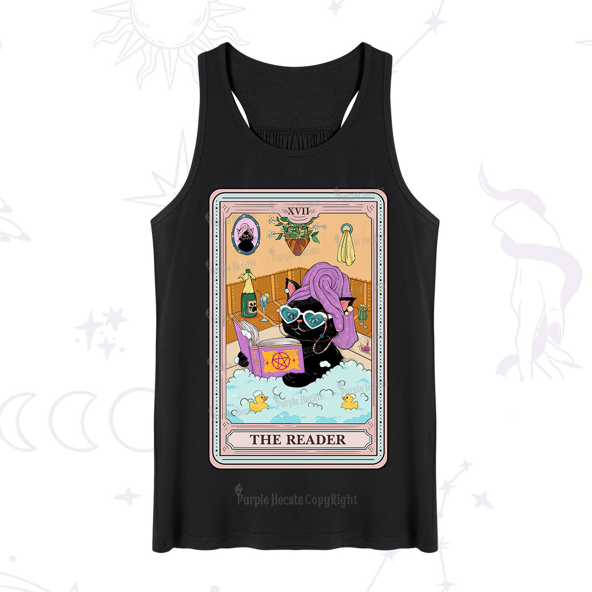 Purplehecate The Reader Cat Tarot Tank