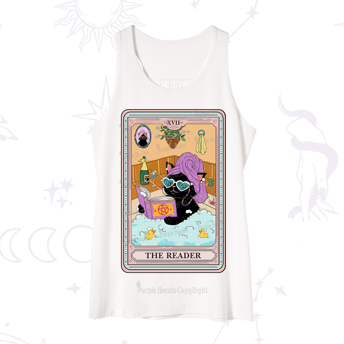 Purplehecate The Reader Cat Tarot Tank