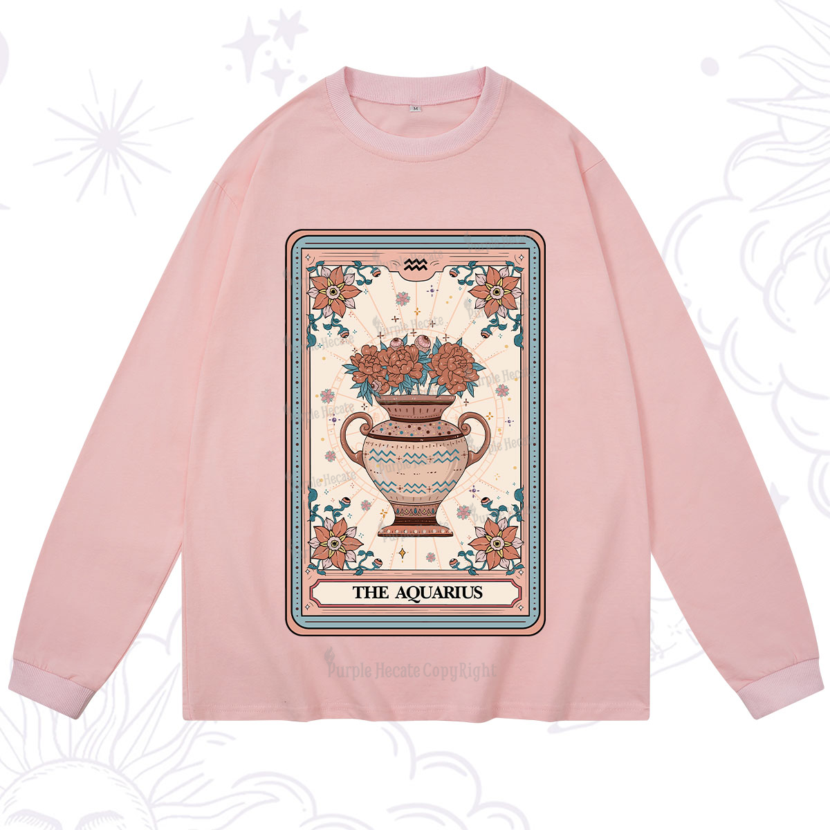 Purplehecate The Aquarius Tarot Card Long Sleeve T-Shirt
