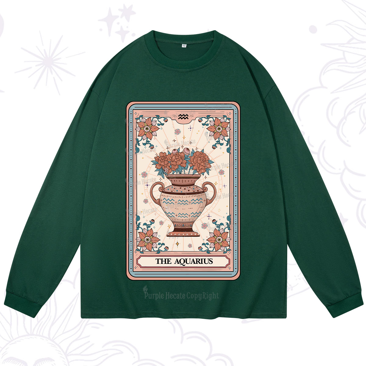 Purplehecate The Aquarius Tarot Card Long Sleeve T-Shirt