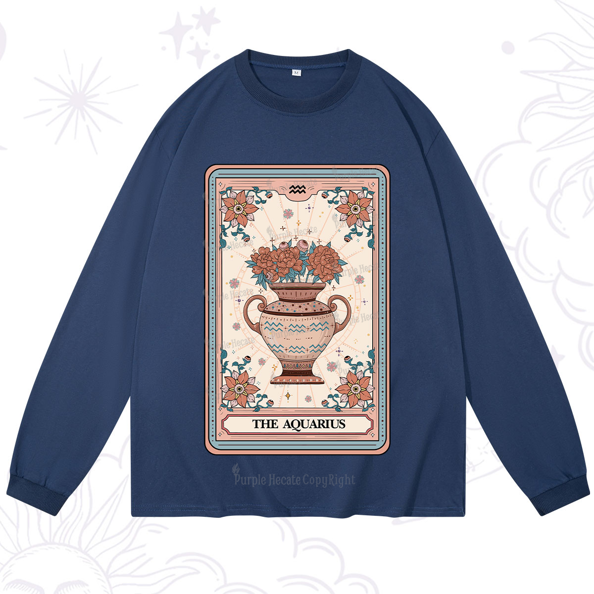 Purplehecate The Aquarius Tarot Card Long Sleeve T-Shirt