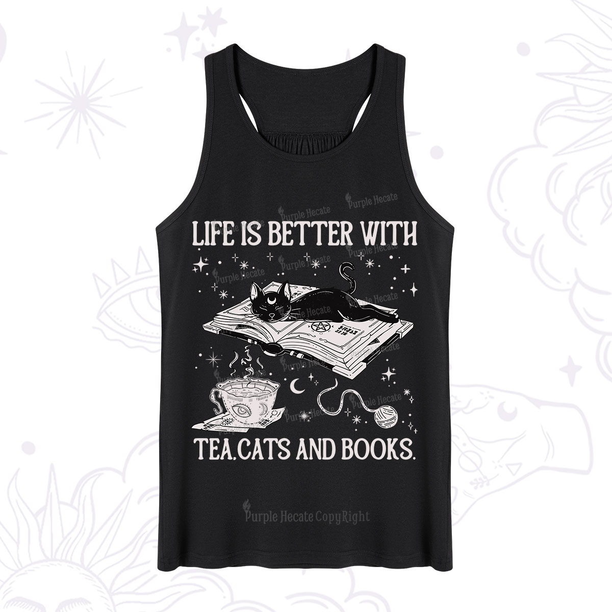 Purplehecate Life Is Better With Cats And Books Tank