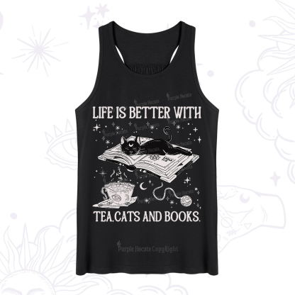 Purplehecate Life Is Better With Cats And Books Tank