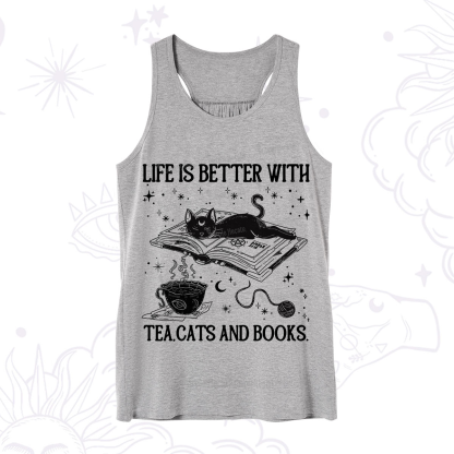 Purplehecate Life Is Better With Cats And Books Tank