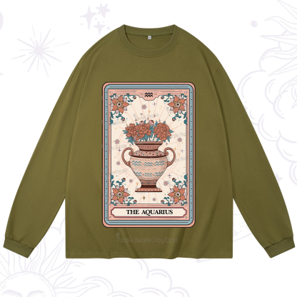 Purplehecate The Aquarius Tarot Card Long Sleeve T-Shirt