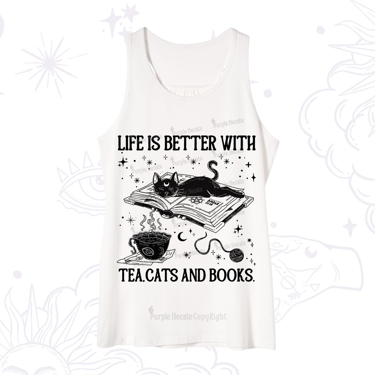 Purplehecate Life Is Better With Cats And Books Tank