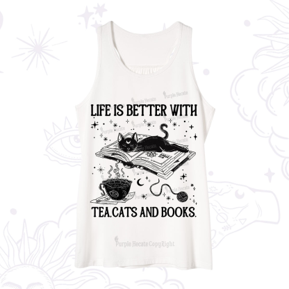 Purplehecate Life Is Better With Cats And Books Tank