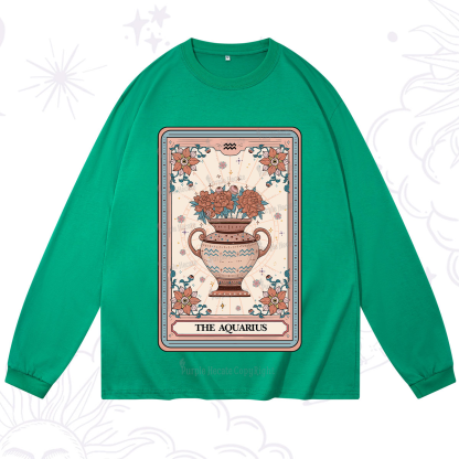 Purplehecate The Aquarius Tarot Card Long Sleeve T-Shirt