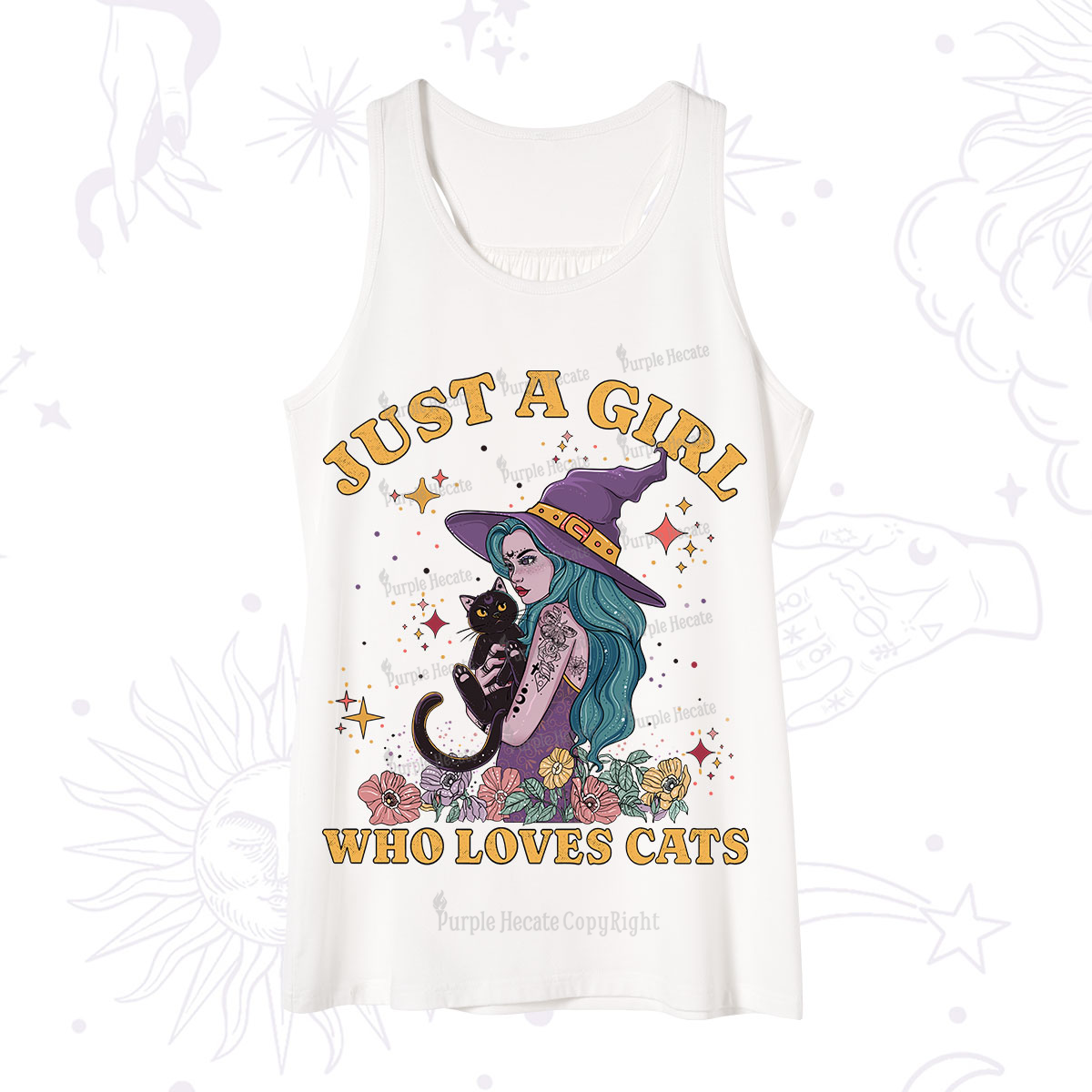 Purplehecate Just A Girl Who Loves Cats Tank